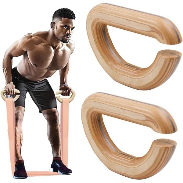 Zware Houten Weerstandsbanden voor Thuis Gym - Anti-slip Handgrepen voor Krachttraining en Pilates