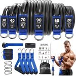 Zware Weerstandsbanden - Fitness Banden - Thuis Krachttraining - Inclusief Handgrepen Deuranker - 140 kg Capaciteit - Zwart