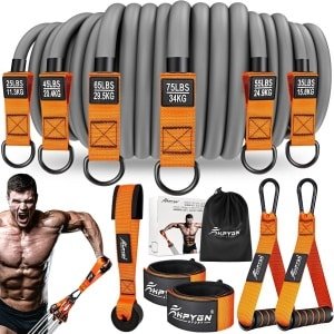 Zware Weerstandsbanden Set met Handvatten voor Krachttraining en Fitness