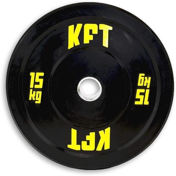 Zwarte Bumper Schijf 15 kg voor Krachttraining