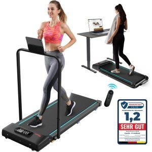 Zyrex® Loopband Inklapbaar - Loopband Inklapbaar Met Helling - Loopband - Blauw/Zwart - 113cm x 49cm x 11cm