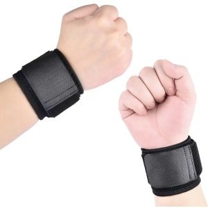 polsbandages, 2 stuks ademende polsbandage polsbandage, polssteunbandage met elastische klittenbandsluiting, polsbandages fitness voor sport, gymnastiek, krachttraining
