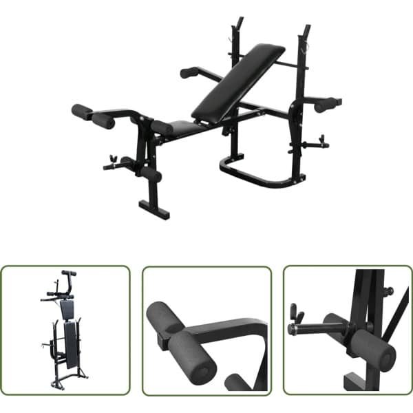 vidaXL Fitnessbank - Halfterbank - Halterbank zwart - Home Gym - Krachttraining - Bodybuilding