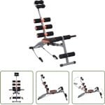 vidaXL Fitnesstools - Buikspiertrainer - Buikspiertrainer L-vormig met elastische koorden - Homefitness - Krachttraining - Sporttoestellen