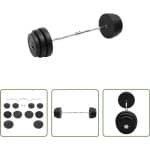 vidaXL Halterset - Fitness - Halter gebogen met gewichten 90 kg - Krachttraining - Home Workout - Gym Equipment