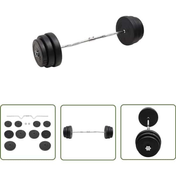 vidaXL Halterset - Fitness - Halter gebogen met gewichten 90 kg - Krachttraining - Home Workout - Gym Equipment